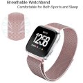 LARGE Strap Band for Fitbit Versa, Milanese Loop Stainless Steel Replacement Bracelet - ROSE GOLD