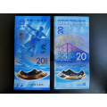 China 2 notes 20 Yuan New 2022 UNC Winter Olympic Commemorative Polymer & Paper
