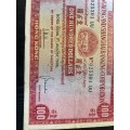 Hong Kong $100 issued 1966 great colour  fantastic condition with fold on left top and tear