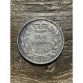1873 Queen Victoria 6 pence silver *** coin definitely superior to the picture ** 150 year old coin