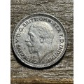 1924 Great Britain 6 pence silver - good hair *** would say it is a/unc condition