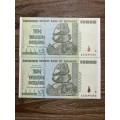 Zimbabwe * 10 TRILLION DOLLARS * get them while they are available few left * price for 2