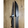 Japanese knife with leather sheath