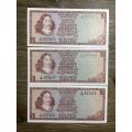 TW de Jongh  ***  R1  ***  1973 2nd issue  ***  Great consecutive notes all 3 notes for 1 price