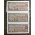 TW de Jongh  ***  R1  ***  1973 2nd issue  ***  Great consecutive notes all 3 notes for 1 price