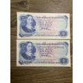 TW de Jongh  ***  R2  ***  1974 second issue  ***  2 excellent notes in sequence