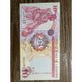 Lesotho  *  10 Maloti  *  issued 2000  A prefix  *  prestine condition