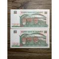 Zimbabwe   *  $10  *  issued 1997  *  consecutive issue