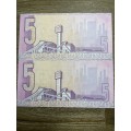 Stals *** R5 ***1990 First and only issue *** 2  consecutive REPLACEMENT  notes