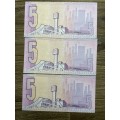 GHC de Kock *** R5 ***1989 3rd issue *** 3 consecutive notes