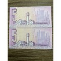 GHC de Kock *** R5 ***1989 3rd issue *** 2 consecutive notes