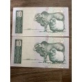 GHC de Kock *** R10 *** 1981 first issue *** 2 great consecutive notes, scarce