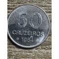 1984 *** Brazil 50 cruzeiros *** Beautiful designed coin