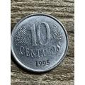 1995 *** Brazil 10 centavos *** Significant wear