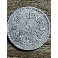 1949 *** French 5 Franc *** Aluminium large coin