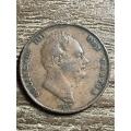 1837 *** William IV Halfpenny British Copper Coin *** almost 200 year old