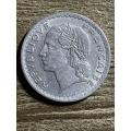 1945 *** French 5 Franc *** WW2 era aluminium coin