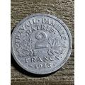 1943 *** French 2 Franc *** Aluminium coin