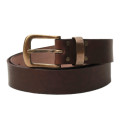 Geniune Cowhide Leather Belt - available in black, brown or tan with silver or brass solid buckle