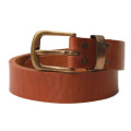 Geniune Cowhide Leather Belt - available in black, brown or tan with silver or brass solid buckle