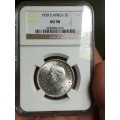 1939 2 Shilling!! AU58!! NGC! On Snap Friday Auction!! Very rare in any condition!!