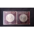 2 Gibraltar One Crowns 1967 and 1971