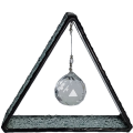 Stained Glass Triangular Suncatcher with Crystal Geometric Ball (Hand Made)