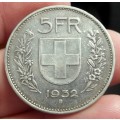 Swiss 5 Francs 1932