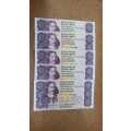 SA Five Rand Notes 1990 SEQUENCE