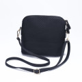 Womens Messenger Bag With Deer Charm - PU Leather - Black