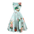 1950's VINTAGE FLORAL PRINT SLEEVELESS COCKTAIL PARTY SWING DRESS
