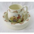 ROYAL DOULTON VINTAGE BUNNYKINS PORRIDGE BOWL WITH RIM & MUG NO DAMAGES