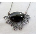 ATTRACTIVE GEORG JENSEN STYLE DESIGNER PENDANT WITH ONYX LOOKING STONE WOW!!!