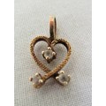 GORGEOUS SOLID 9 CARAT GOLD AND DIAMOND HEART SHAPED PENDANT WOW!!!!