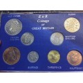 GREAT BRITAIN UK 1962 PROOFSET 8 COINSET incl Scottish and English Shilling