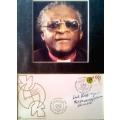 CRAZY ZERO START!!!! $$ All must GO!- CERTIFIED DESMOND TUTU AUTOGRAPH MOUNTED FOR FRAMING