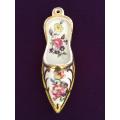 LEFTON CHINA HAND PAINTED SLIPPER SHOE FLORAL GOLD TRIM
