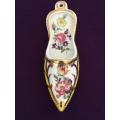 LEFTON CHINA HAND PAINTED SLIPPER SHOE FLORAL GOLD TRIM