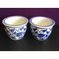 BEAUTIFUL TWO CHINESE BLUE and WHITE CONTAINERS MADE IN CHINA