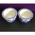 BEAUTIFUL TWO CHINESE BLUE and WHITE CONTAINERS MADE IN CHINA