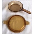 AMBER VISION CORNING FRANCE - SMALL 500ML FRYING PAN WITH LID