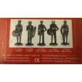 WESTAIR - WARWICK CASTLE- SET OF 5 PEWTER KNIGHTS IN ARMOUR - NEW STILL IN UNOPENED BOX