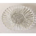 TWO VINTAGE 21CM PRESSED GLASS PLATES WITH FRUIT DESIGN