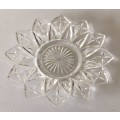CUT GLASS PLATE AND BOWL FORMING LOTUS FLOWER