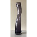 MURANO 37.5CM PURPLE HAND BLOWN CURVED GLASS VASE IN IMMACULATE CONDITION