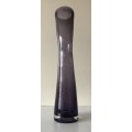 MURANO 29.5CM PURPLE HAND BLOWN CURVED GLASS VASE IN IMMACULATE CONDITION