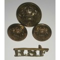 WW1 and WW2 Royal Scots Fusiliers Buttons and Shoulder Title