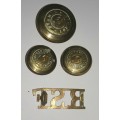 WW1 and WW2 Royal Scots Fusiliers Buttons and Shoulder Title