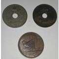 Three Different Country Pennies