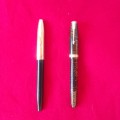 Combo collectable Parker 54 and Sheaffer fountain pens both 14kt gold nibs